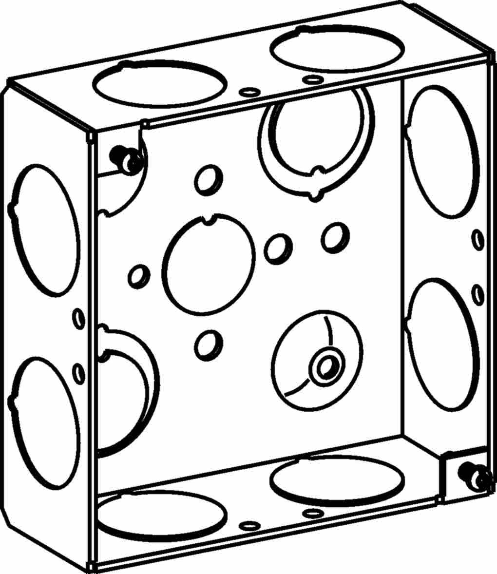 Orbit 4 in Square 1-1/2 in Deep 4S Square Steel Box 3/4 in Knockouts 4SB-75