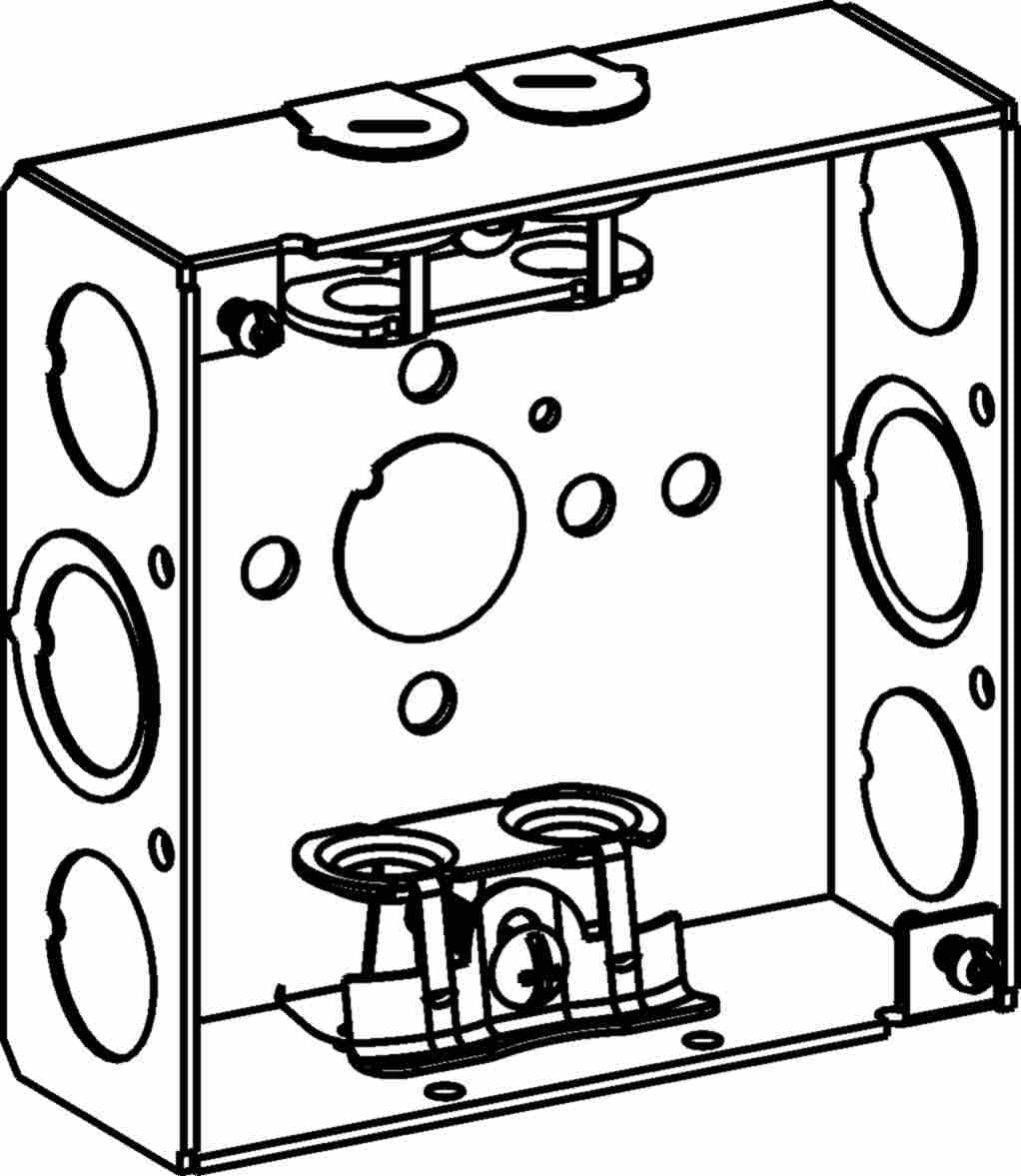 Orbit 4 in Square 1-1/2 in Deep 4S Square Steel Box MC Clamp 4SB-MC