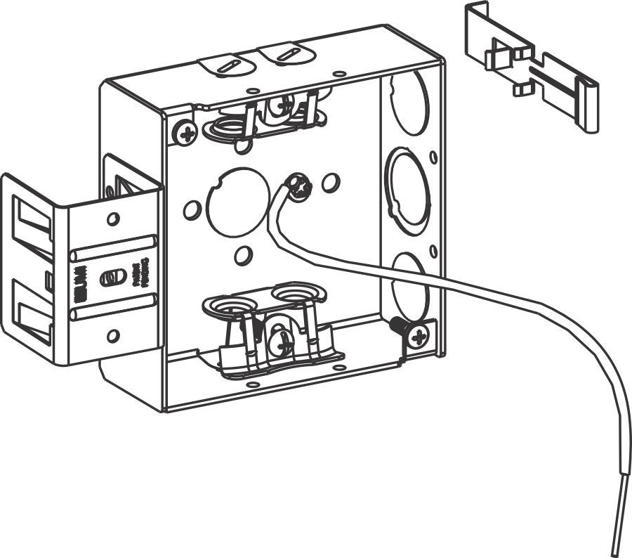 Orbit 4 in Square 1-1/2 in Deep 4S Square Steel Box MC Clamp MS Bracket With Pigtail 4SB-MC-MSPT