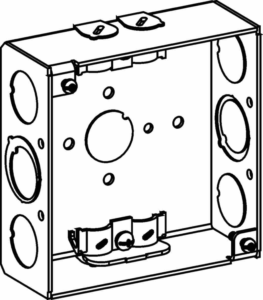 Orbit 4 in Square 1-1/2 in Deep 4S Square Steel Box NM Clamp 4SB-NM