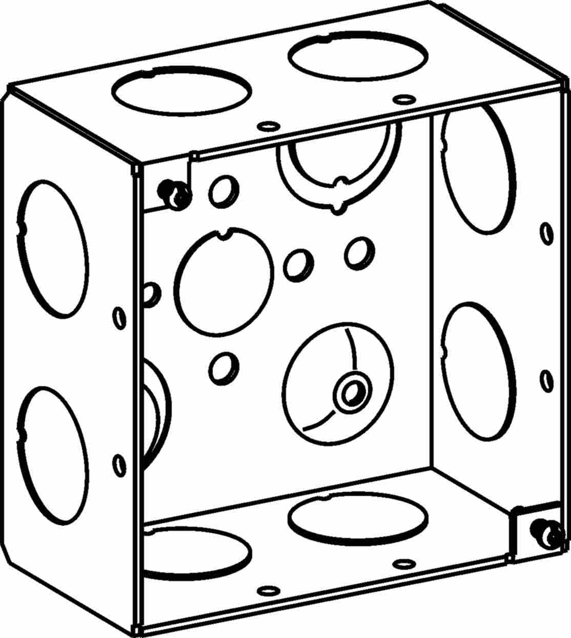 Orbit 4 in Square 2-1/8 in Deep 4S Square Steel Box 3/4 in Knockouts 4SDB-75