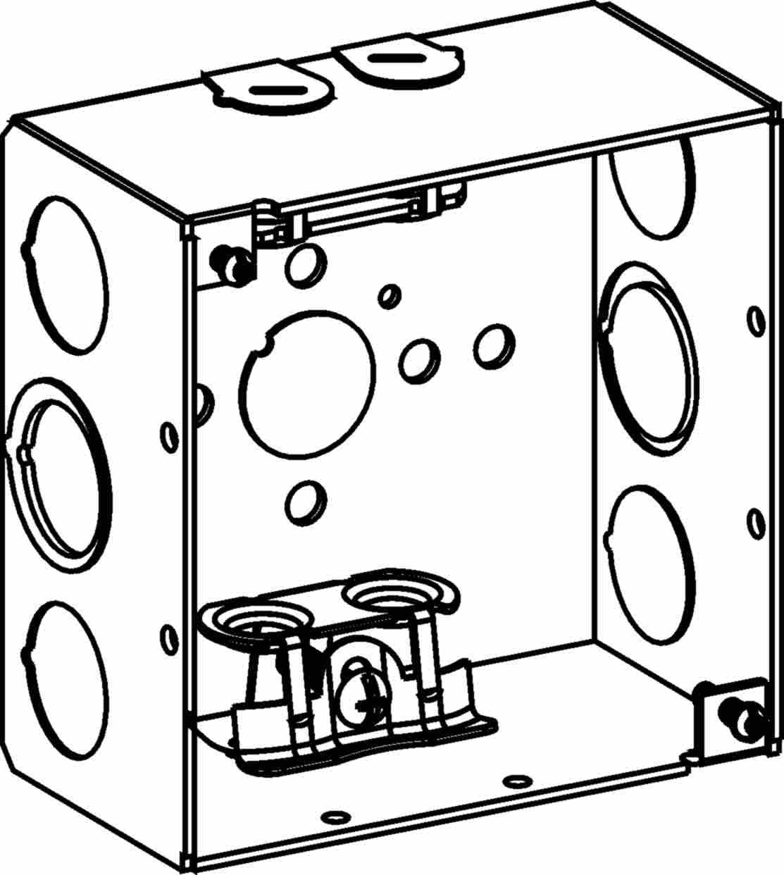 Orbit 4 in Square 2-1/8 in Deep 4S Square Steel Box MC Clamp 4SDB-MC