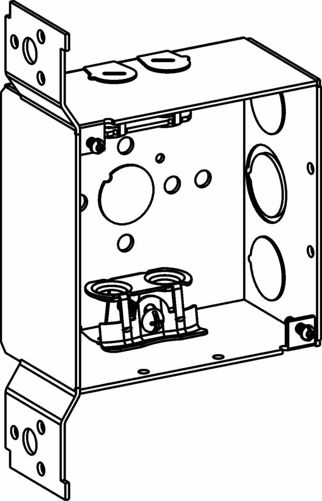 Orbit 4 in Square 2-1/8 in Deep 4S Square Steel Box MC Clamp FB Bracket 4SDB-MC-FB