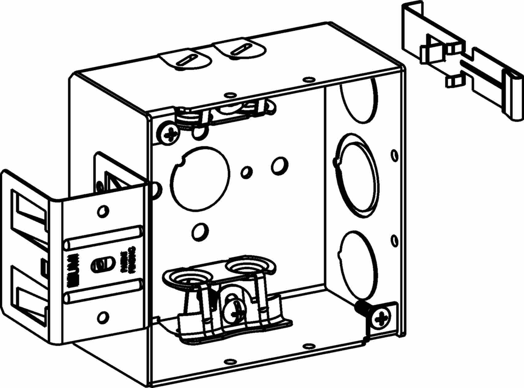 Orbit 4 in Square 2-1/8 in Deep 4S Square Steel Box MC Clamp MS Bracket 4SDB-MC-MS