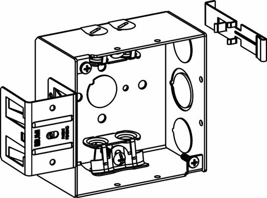 Orbit 4 in Square 2-1/8 in Deep 4S Square Steel Box MC Clamp MS Bracket 4SDB-MC-MS