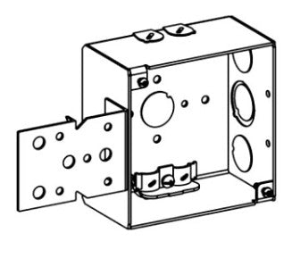 Orbit 4 in W X 4 in H 2-1/8 in Deep 4S Square Steel Box NM Clamp, Bracket 4SDB-NM-B