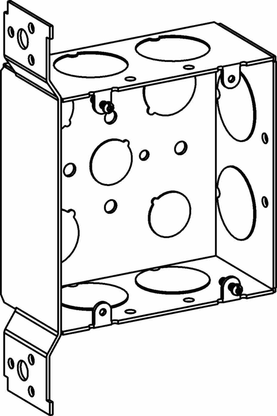 Orbit 4-11/16 in W X 4-11/16 in H 2-1/8 in Deep 5S Square Steel Box 1 in Knockouts Bracket 5SDB-100-FB