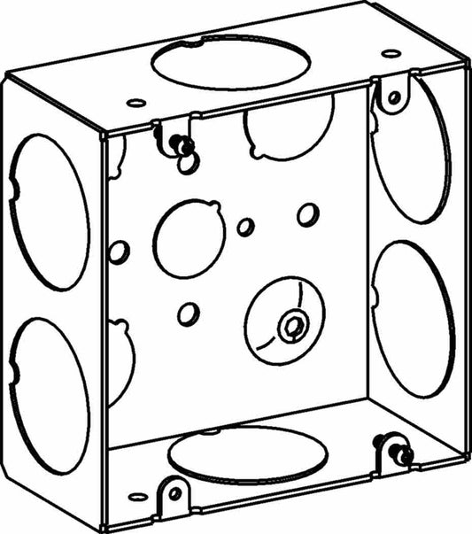 Orbit 4-11/16 in W X 4-11/16 in H 2-1/8 in Deep 5S Square Steel Box 1-1/4 in Knockouts 5SDB-125