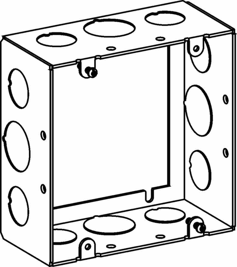 Orbit 4-11/16 in W X 4-11/16 in H 2-1/8 in Deep 5S Steel Extension Box 1/2 in Knockouts, 3/4 in Knockouts 5SDB-50/75-EXT