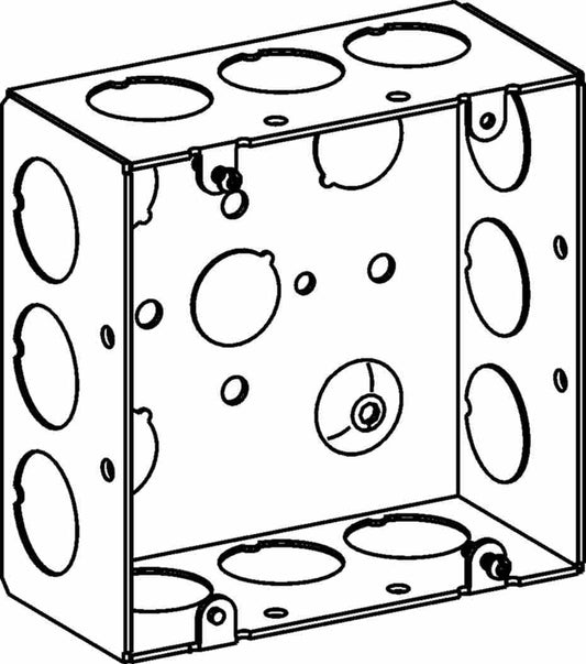 Orbit 4-11/16 in W X 4-11/16 in H 2-1/8 in Deep 5S Square Steel Box 3/4 in Knockouts 5SDB-75