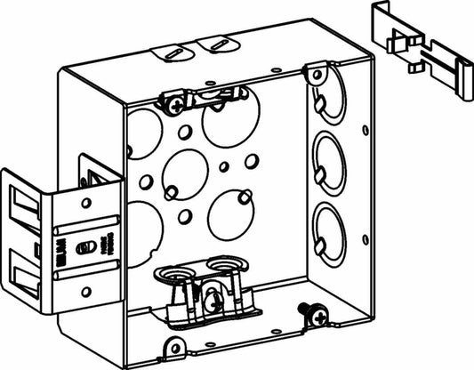 Orbit 4-11/16 in W X 4-11/16 in H 2-1/8 in Deep 5S Square Steel Box MC Clamp, Bracket 5SDB-MC-MS