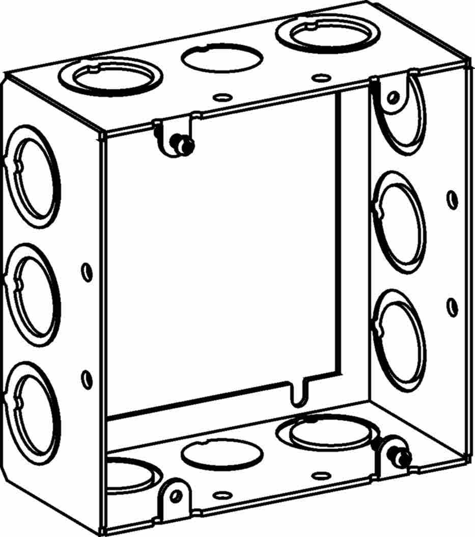 Orbit 4-11/16 in W X 4-11/16 in H 2-1/8 in Deep 5S Steel Extension Box Mixed Knockouts 5SDB-MKO-EXT
