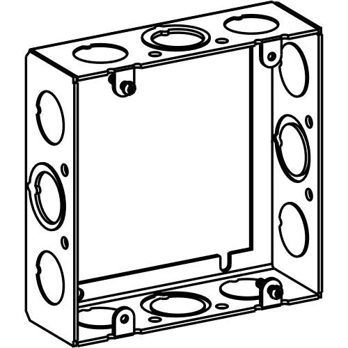 Orbit 4-11/16 in W X 4-11/16 in H 1-1/2 in Deep 5S Super Shallow Steel Extension Box Mixed Knockouts, 1/2 in Knockouts 5SS...