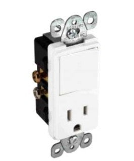 Orbit 15A Ivory Decorative Combination Stack Switch and Receptacle DRDS15I