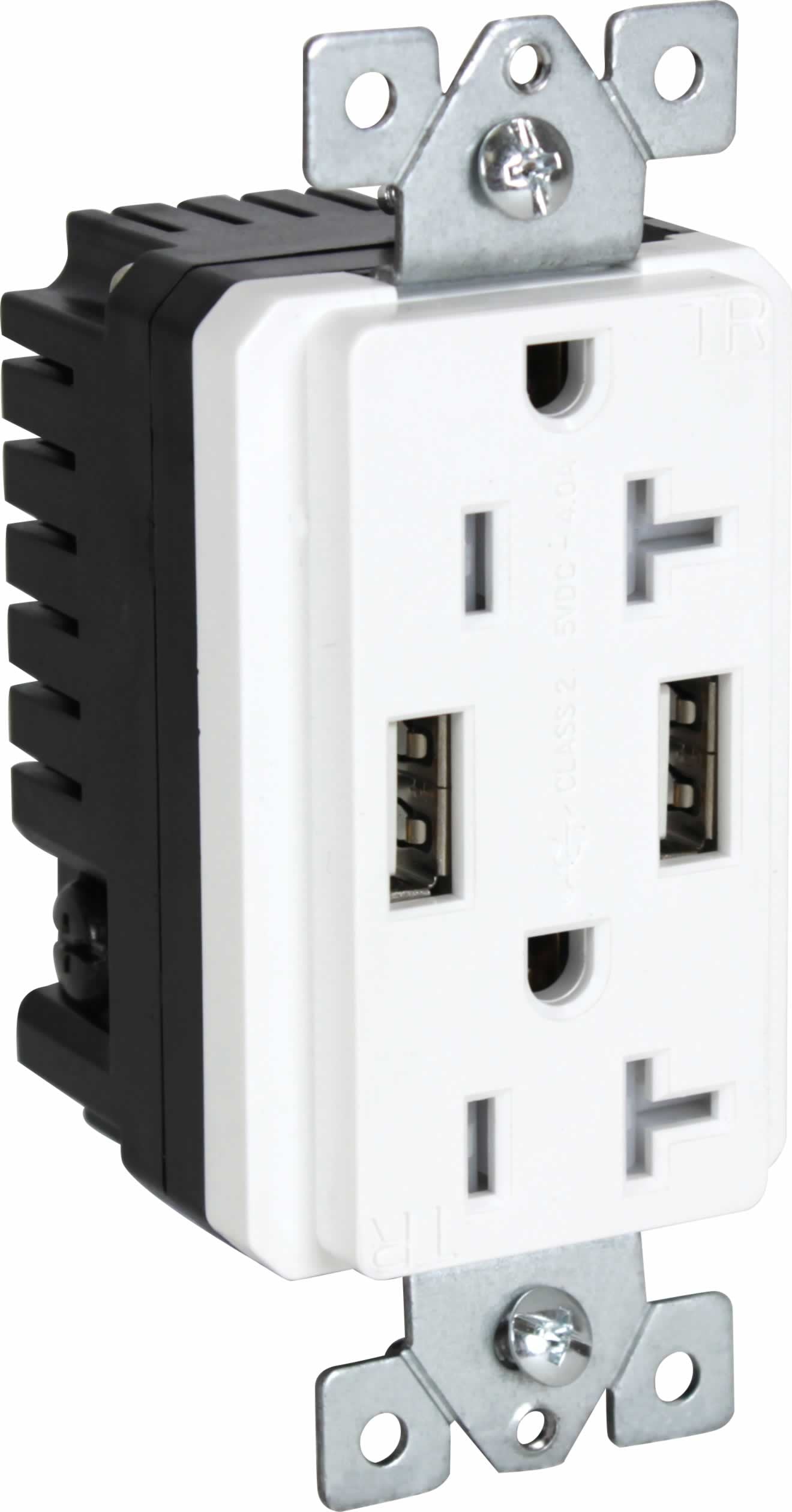 Orbit 20A 5V Decorative USB Tamper Resistant Receptacle DRU20TR