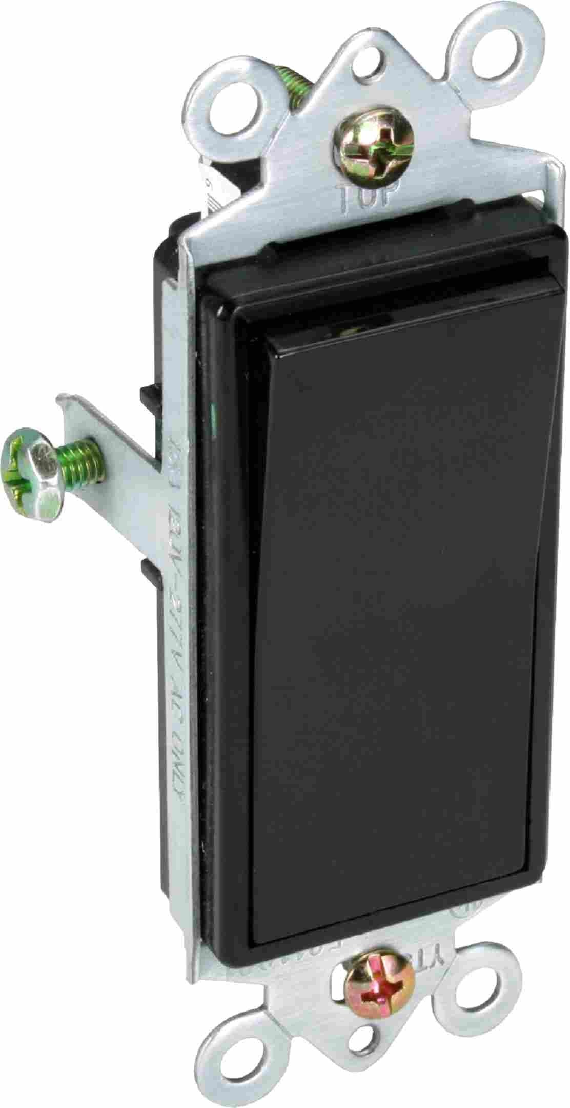 Orbit 15A 120-277V Black Single-Pole Rocker Switch DS15BK