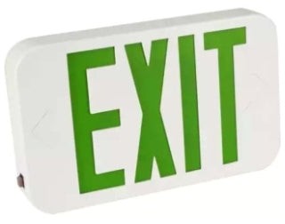 Orbit Micro LED Exit Sign, Batt Backup, Black Housing, Red Letters ESBLMBR