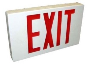Orbit Dualcircuit (Acgen) LED Exit Sign, Black Housing, Red Letters ESL2CBR