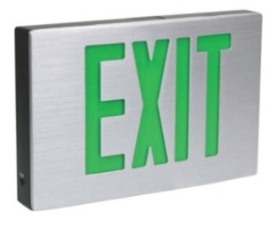 Orbit LED Cast Aluminum Exit Sign, Aluminum Housing, Aluminum Face Plate, 1 Face, Red Letters, AC Only ESLAAA1RAC