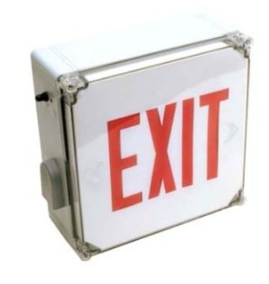 Orbit LED Wet Location Exit Sign, Green Letters, Battery Backup ESLN4GEB
