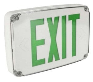 Orbit Micro LED Wet Location Exit Sign, Black Housing, 1 Face, Green Letters, AC, Tamp ESLN4MB1GACTP