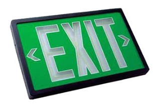 Orbit Selfilum Trit Exit Sign, White Housing, Green Face Plate, 1 Face, 20 Yrs ESNWG120