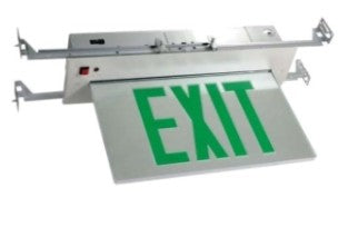 Orbit LED Recessed Edge-Lit Exit Sign, Black Casing, 2 Face, Red Letters, AC Only ESREB2RAC