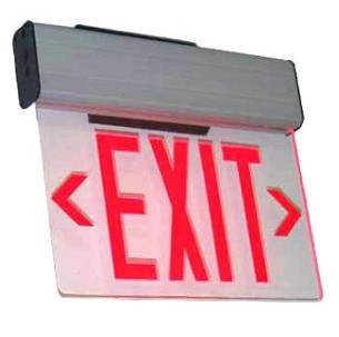 Orbit LED Surface Edge-Lit Exit Sign, Black Casing, 1 Face, Green Letters, Dual Circuit ESSEB1G2C