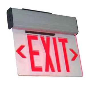 Orbit LED Surface Edge-Lit Exit Sign, Black Casing, 2 Face, Green Letters, Dual Circuit ESSEB2G2C