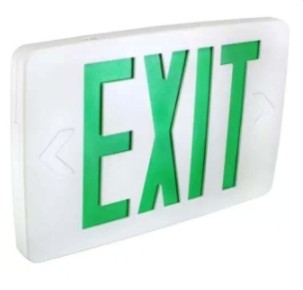 Orbit Thin LED Exit Sign, White Housing, Green Letters, 2 Face, AC Only ESTWGAC