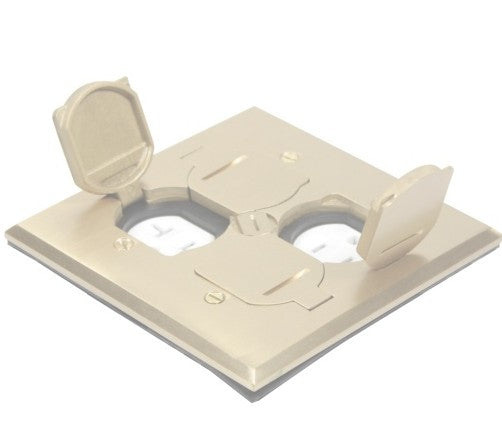 Orbit Floor Box Flip Type(Sqr. Plt)W 2 Recept.(T.R.), Cvr Only, Brass FLBDDCBR