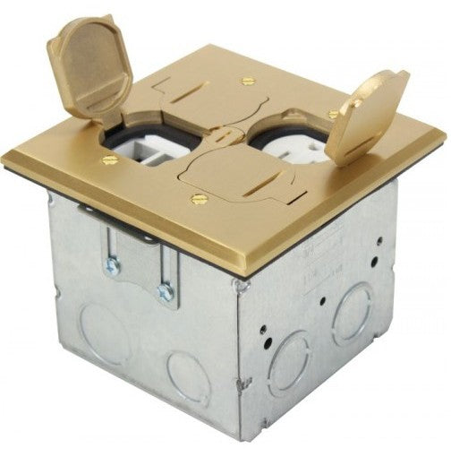 Orbit Floor Box Flip Type (Sqr. Plt)Wrecept.(T.R.) and (Kjh 4 P), Brass FLBDLBR