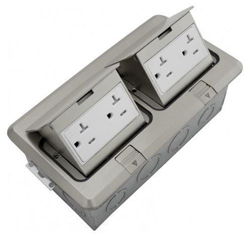 Orbit Floor Box Popup with 2 Duplex Recep (T.R.), Stainlestainless Steel Steel FLBPUDDSS
