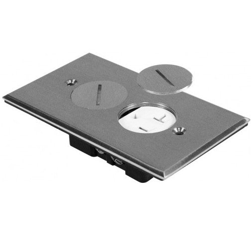 Orbit Floor Box Round 1 G Cover Only, with Duplex Recep(T.R.), Stainless Steel FLBR1GCSS