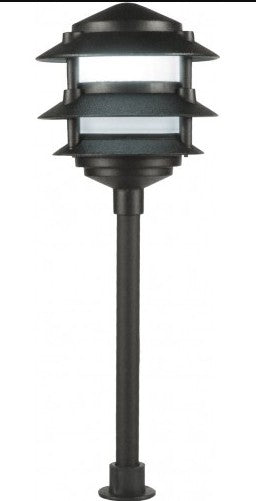 Orbit LED Outdr 3 Tier Pgoda Frstd Lens Cst Aluminum, 12V, 3000 Kblk L2030BFBKWW