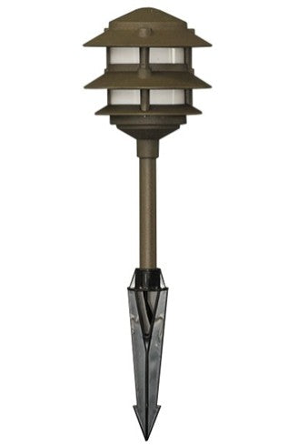 Orbit LED 2W Outdr 3 Tier Pgoda Clr Lens Cst Aluminum, 12V, 4700 Kbrnz L2030BRCCW