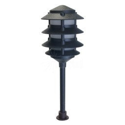 Orbit LED Outdr 4 Tier Pgoda Frstd Lens Cst Aluminum, 12V, 3000 Kblk L2040BFBKWW