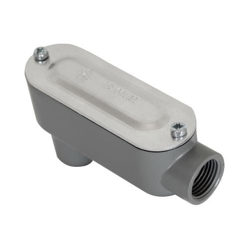 Orbit Type Lb Al Threaded Conduit Body 1-1/2 in Stamped Al Cover + Gasket LB150AS
