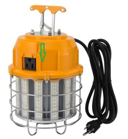 Orbit LED Temporary Light, 10 Ft Male Plug, Female Receptacle, 150w, 5000K LTL150WCW