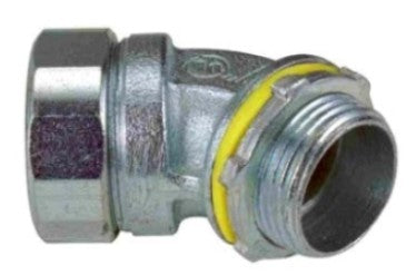 Orbit Liquidtight Connector, Malleable Iron, 45DEGREE, 3/4 in MLT4575