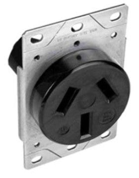 Orbit 50A 3P 3W 125250V Range Receptacle Black R503