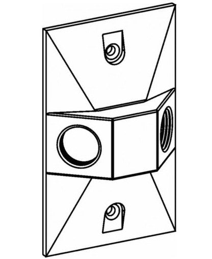 Orbit WP Rect. Cover 2 1/2 in Thread Holes White RE2W