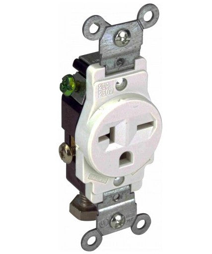 Orbit 20A 250V Single Receptacle Ivory SR20250I