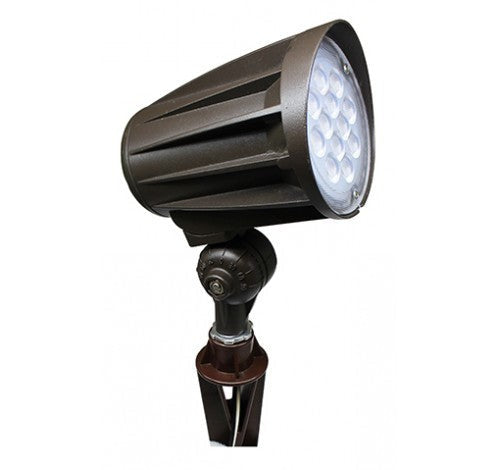 Westgate 12V 12W 5000K LED Landscape Bullet Flood Light Bronze FLV12-12W-50K