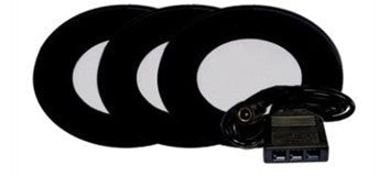 Westgate 2W 120LM 5000K Black LED Puck Light Kit PL12-3KIT-50K-BK