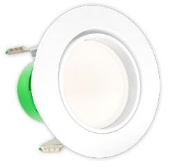 Westgate 4 Inch Round 8W 650LM 2700K/3000K/3500K/4000K/5000K White Finish Adjustable LED Recessed Downlight Trim RDL4-ADJ-...