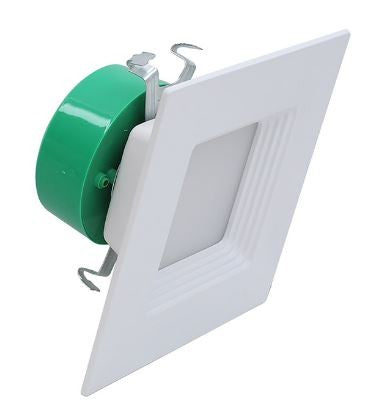 Westgate 4 Inch Square 10W 700LM 2700K/3000K/3500K/4000K/5000K White Finish Square Baffle LED Recessed Downlight Trim SDL4...