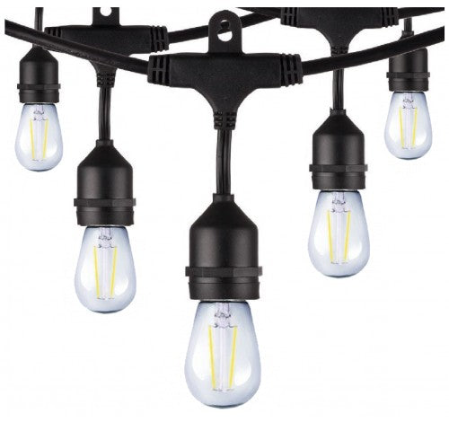 Westgate 24FT / 12 Lamp 1W per bulb 75LM per S14 bulb 2700K LED String Light Set STG-2412-27K