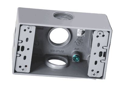 Westgate 1/2" 1-gang 5 outlet holes with side outlets Gray Weatherproof Electrical Box W1B50-5X