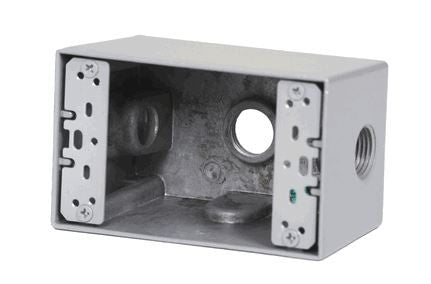 Westgate 1/2" 1-gang 3 outlet holes Gray Deep Weatherproof Electrical Box W1DB50-3
